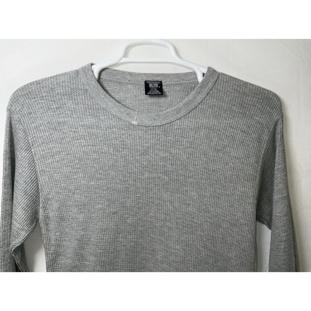 NWOT Men's Northwest Blue Waffle Knit Thermal Underwear Shirt - Gray - XL